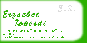 erzsebet kopesdi business card